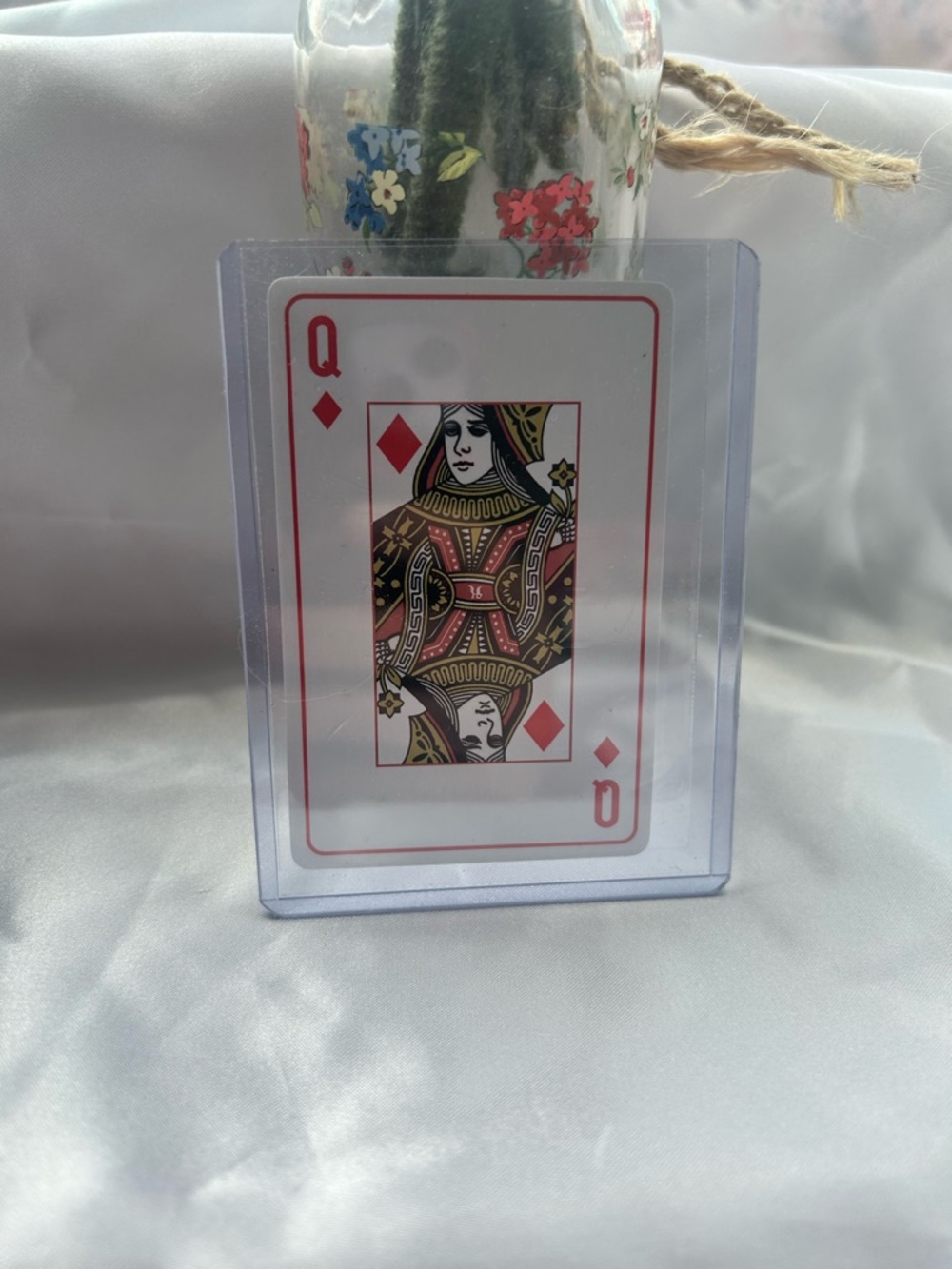 Christian Dior Queen of Diamonds Playing Card in Clear Protective Sleeve